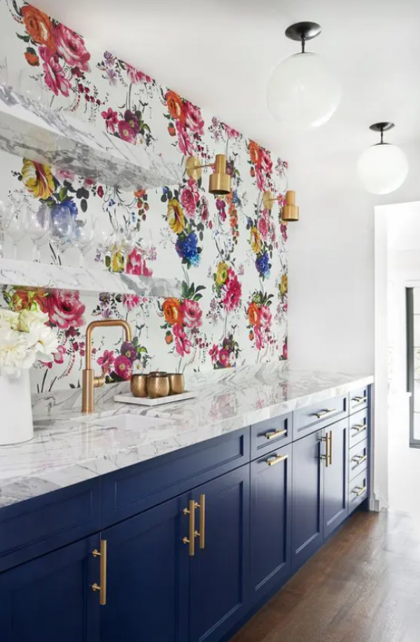 Wallpaper bunga-bunga berwarna cerah